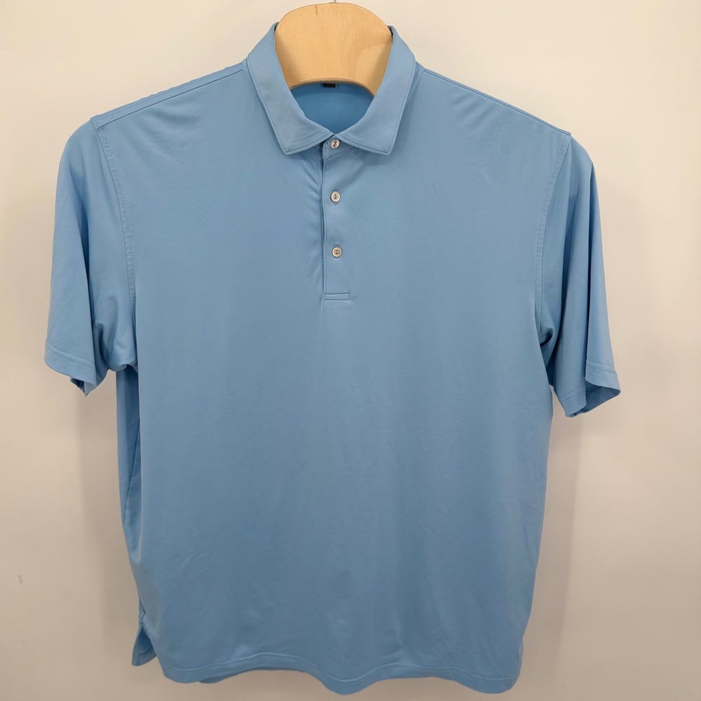 Peter Millar Summer Comfort Mens Size XL Golf Polo‎ Shirt Blue Short Sleeve